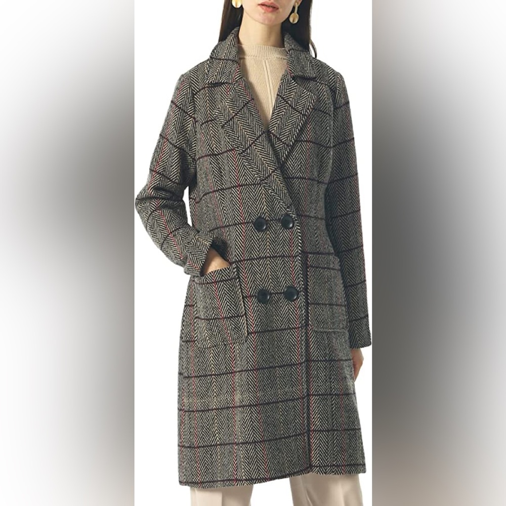 New Womens Double Breasted Wool Coat Multiple Sizes - Picture 1 of 2